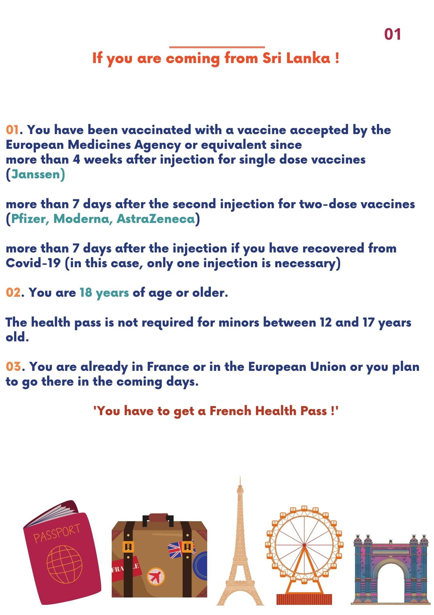 INSTRUCTIONS FOR PEOPLE VACCINATED IN SRI LANKA TO RECEIVE A FRENCH HEALTH PASS Embassy of